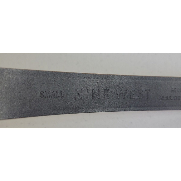 Nine West Brown Genuine Leather Simulated Lining Rhinestone Belt Womens SZ Small - Picture 10 of 11